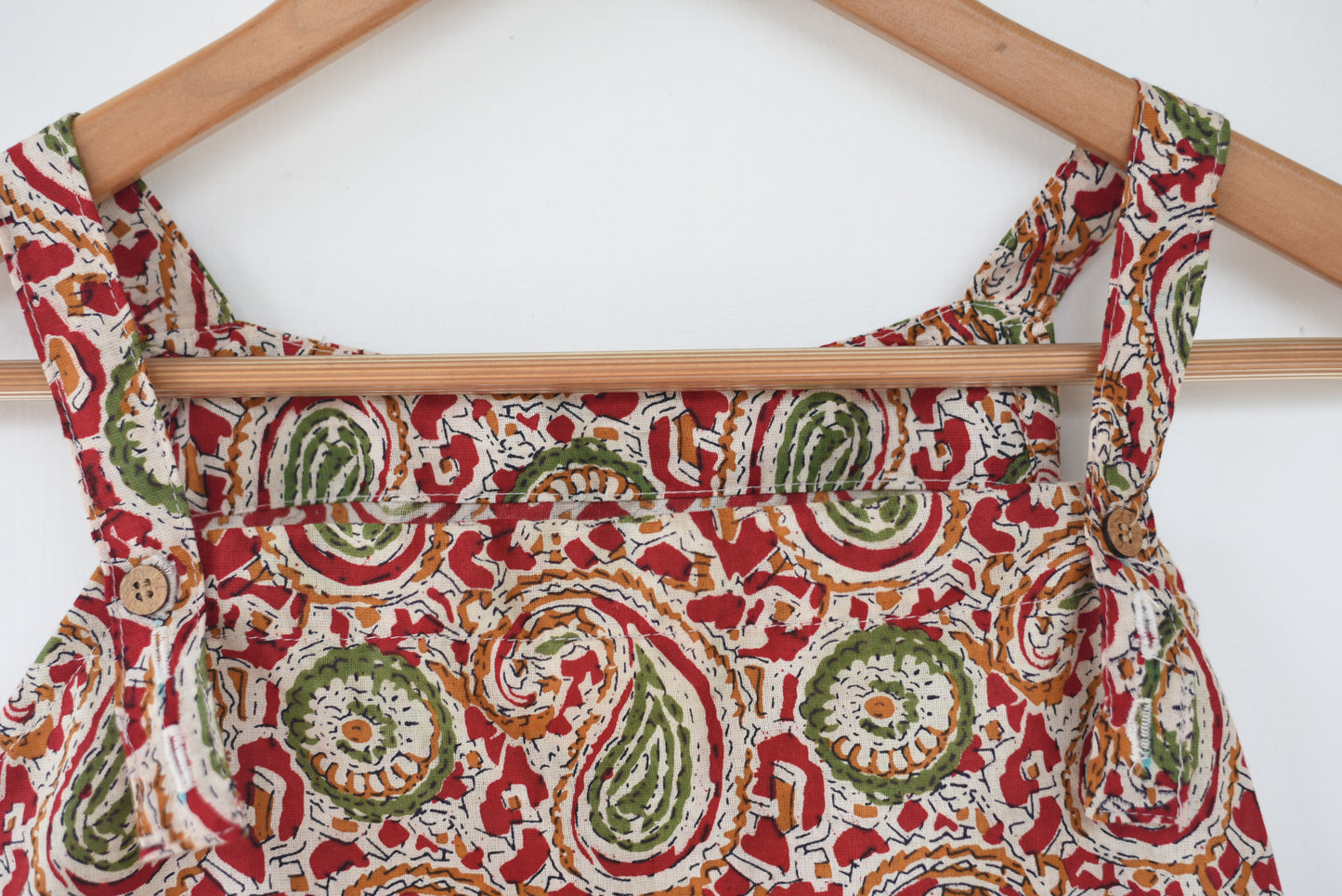 A line Mini pinafore dress with lace- Red