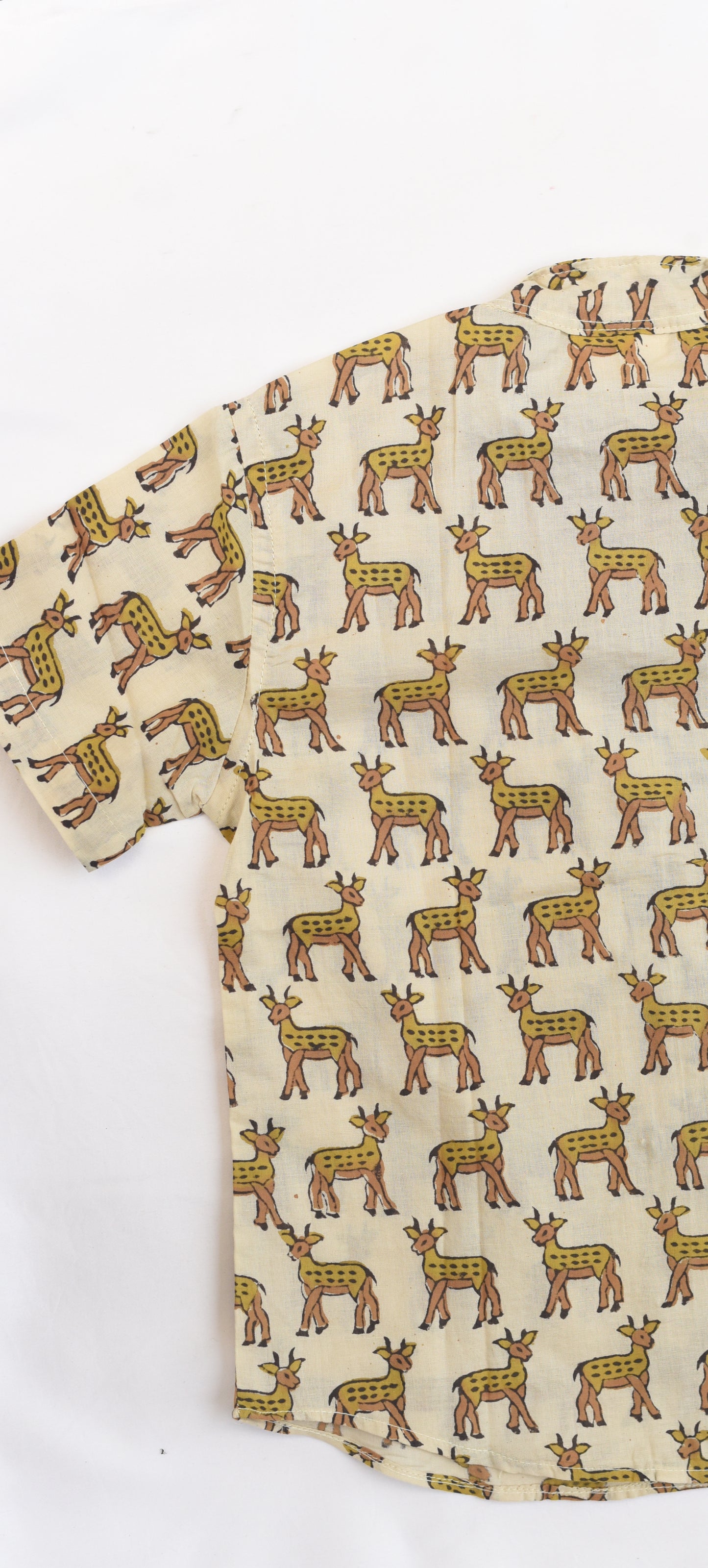 Kids Hand Block Printed Shirt-Deer