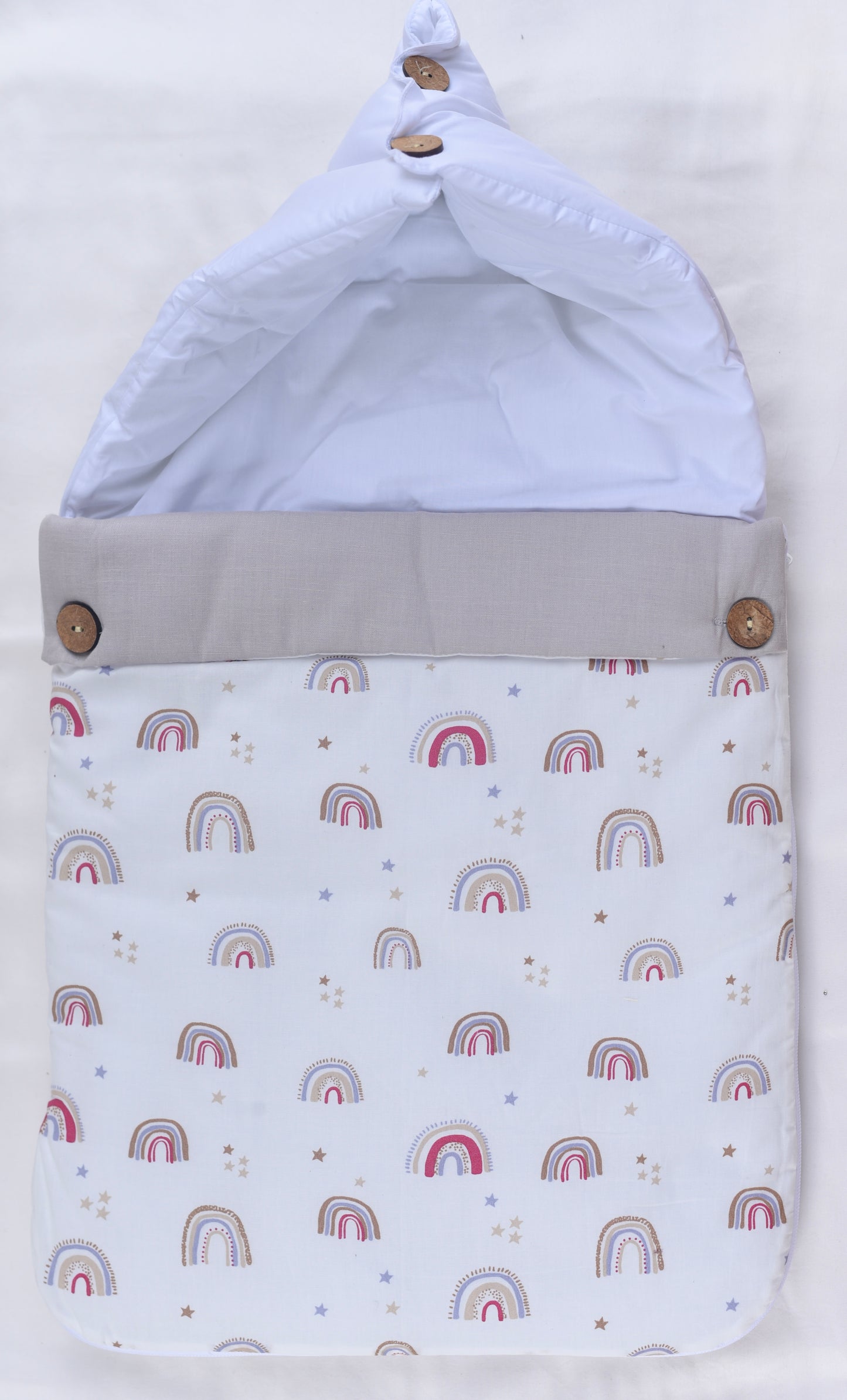 Baby Carrier Nest ,Carrying Nest Bag Portable Travelling Bed for 0-4 Months- Rainbows