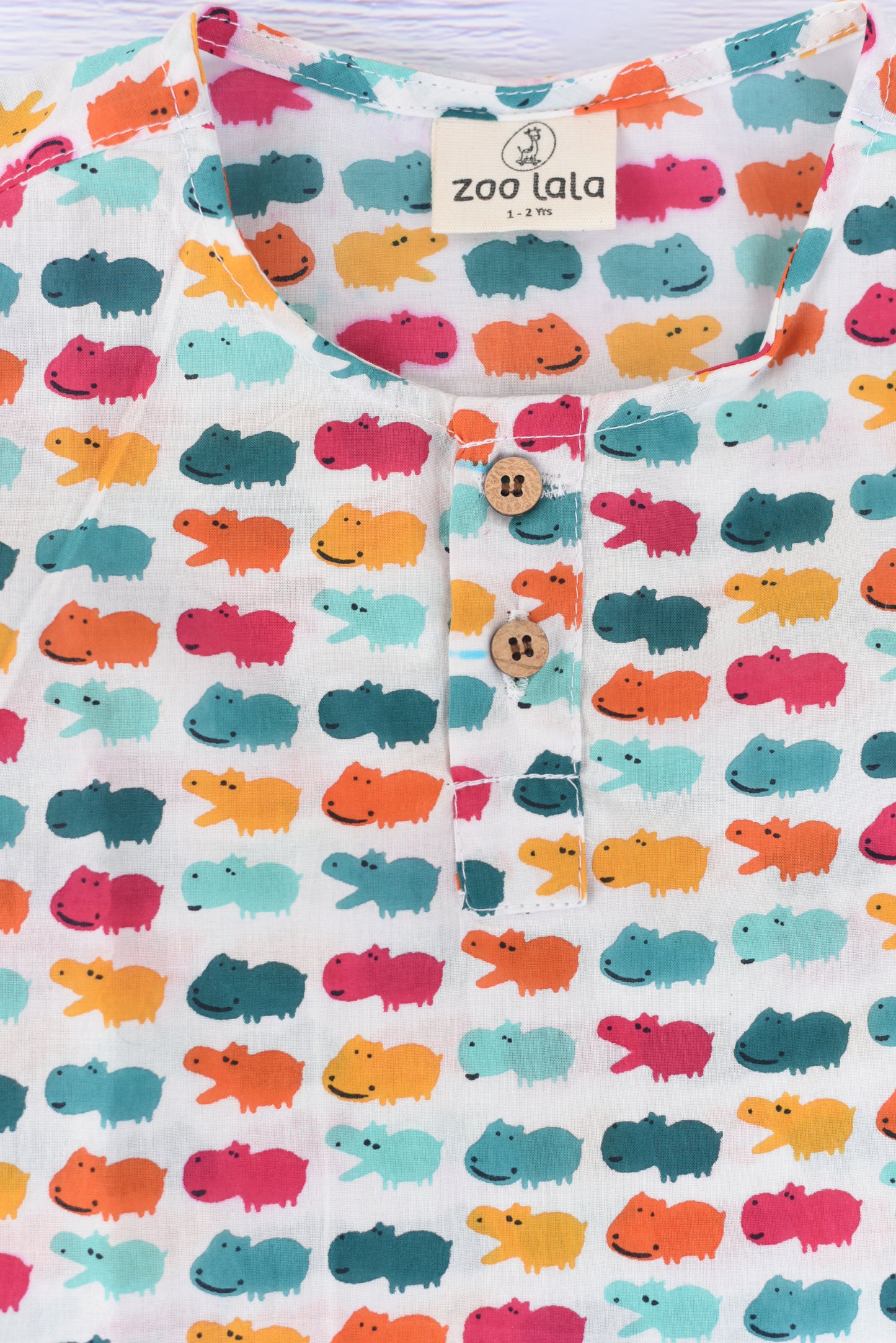 Unisex Kids hand block co-ord sets-hippo