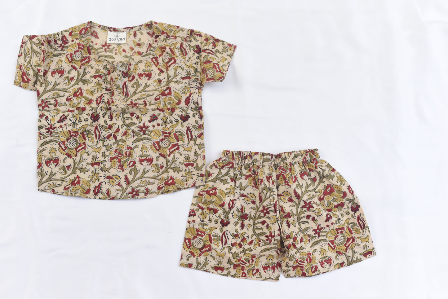 Unisex Kids hand block co-ord sets-Kalamkari