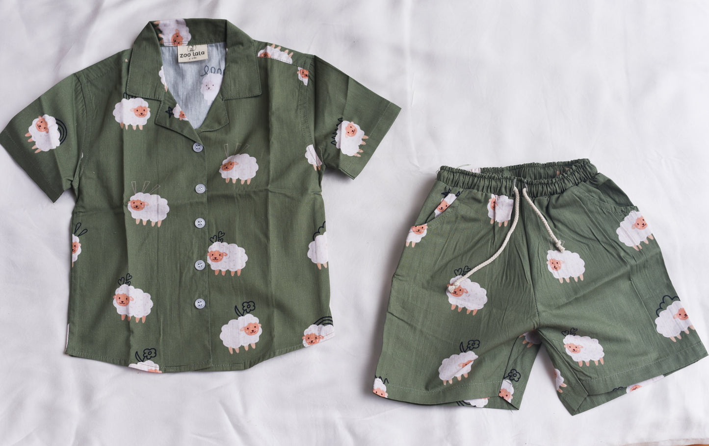 Unisex Kids Cotton Co-Ord Sets - Sheep