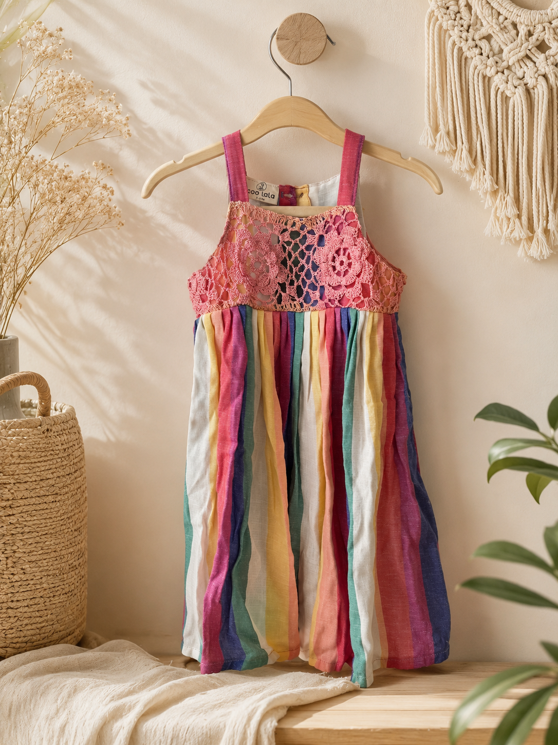 Muslin Crochet- Multicoloured stripes