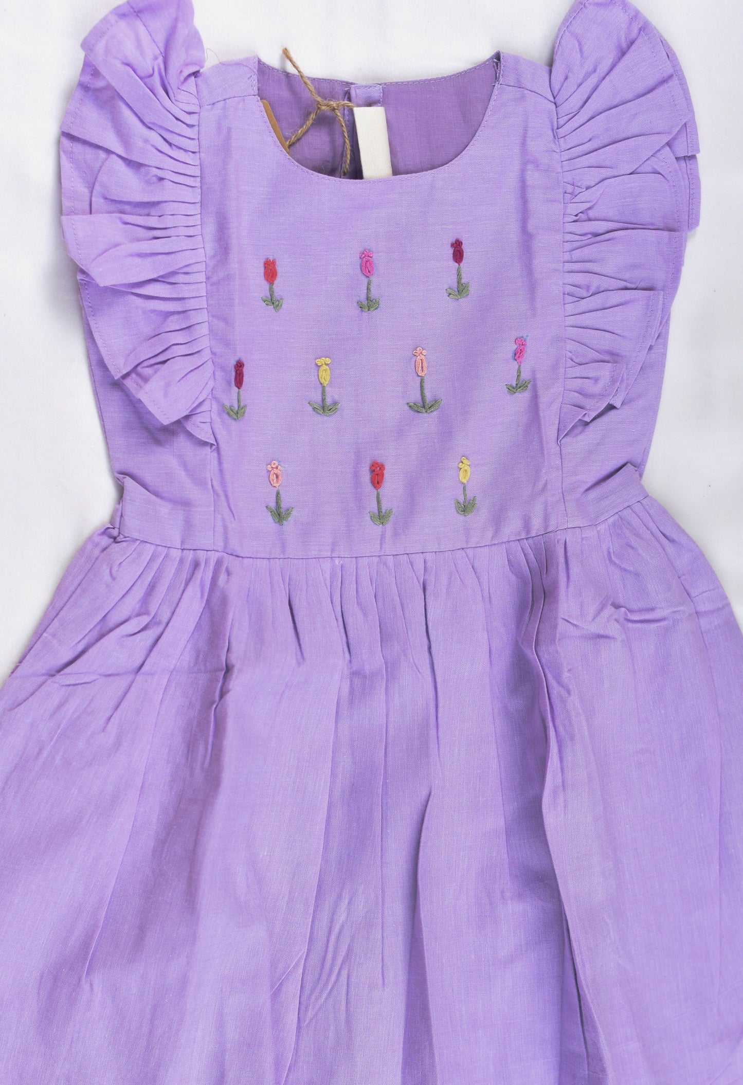 Embroidery dress for girls- Tulips