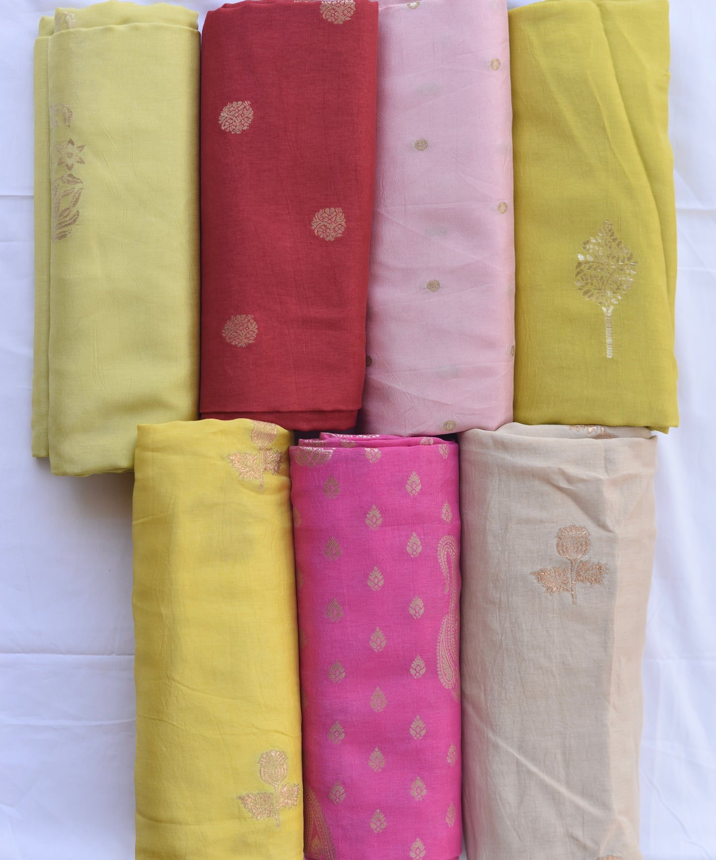 Russian Silk ( Bemberg silk )-Maroon with motifs