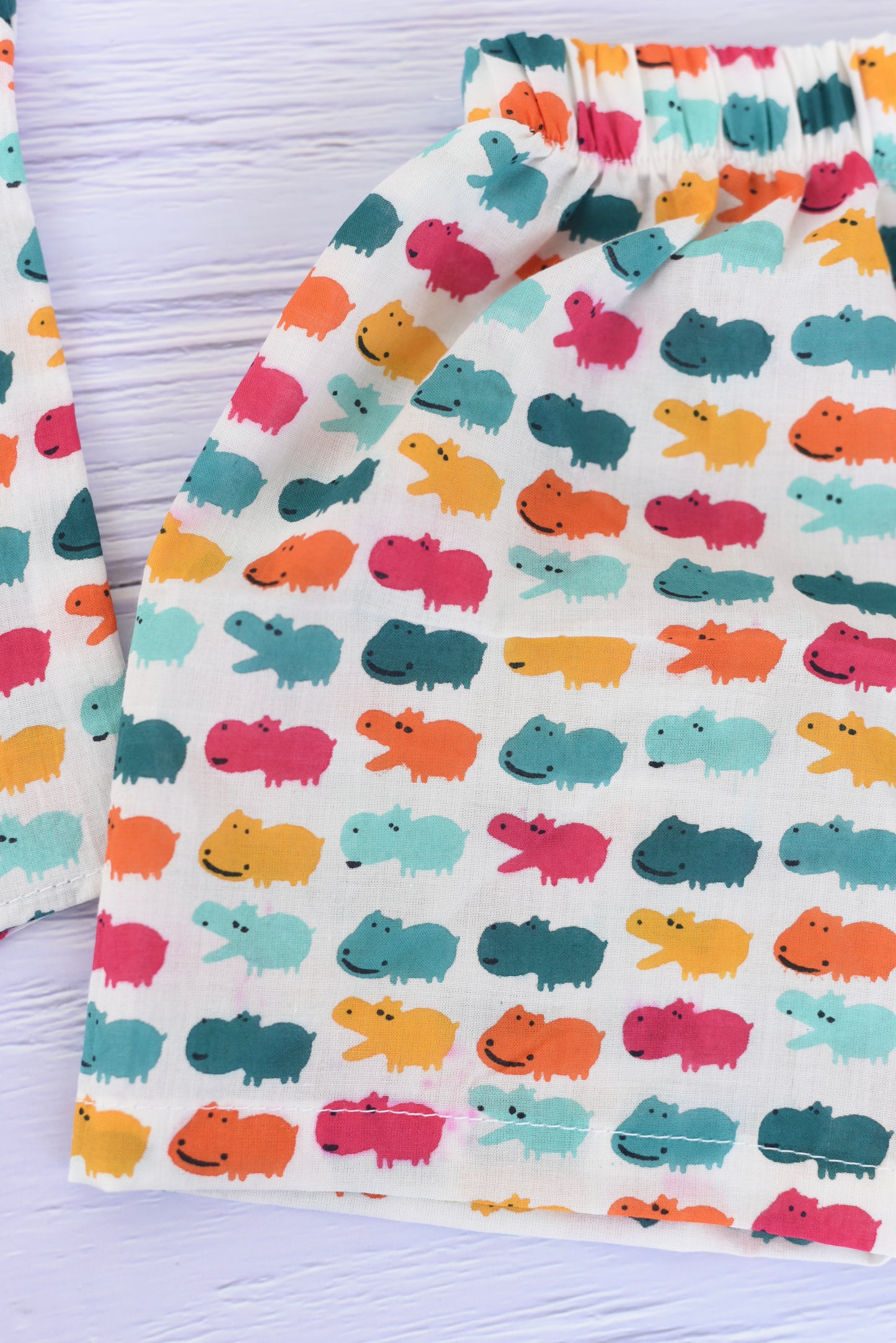 Unisex Kids hand block co-ord sets-hippo