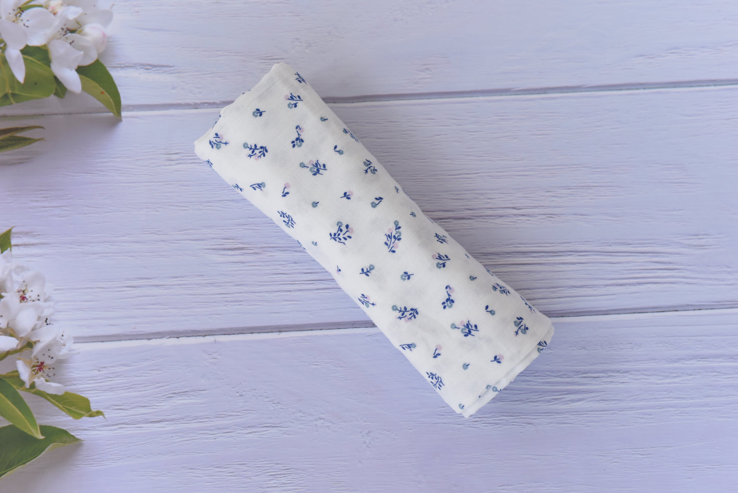 Muslin Swaddles- Blue Floral