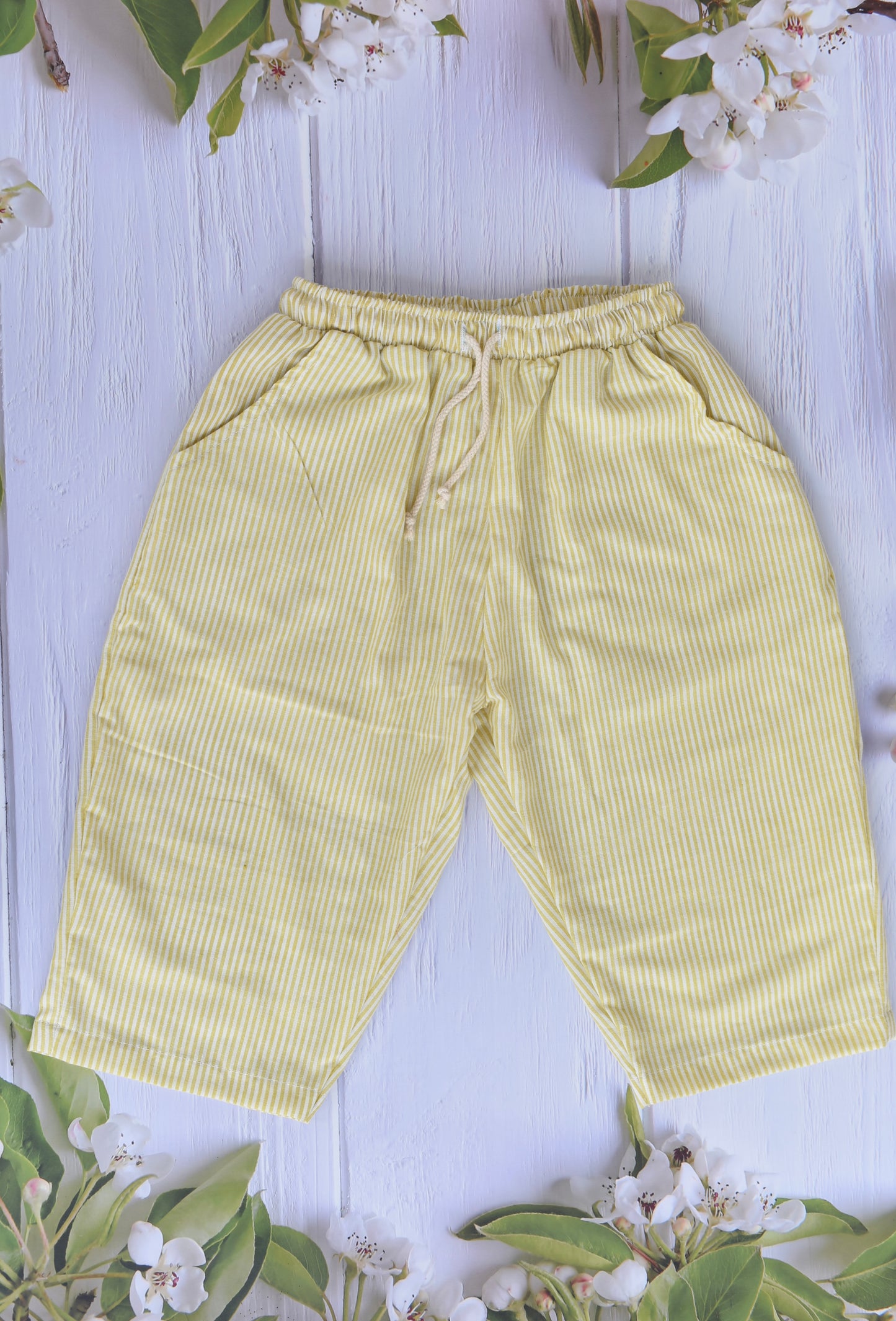Handloom Boxy Pants - Unisex (Mustard stripes)