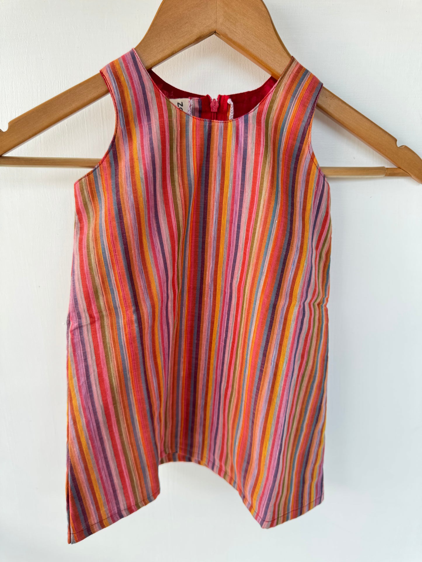 Stripes A line frock with lining