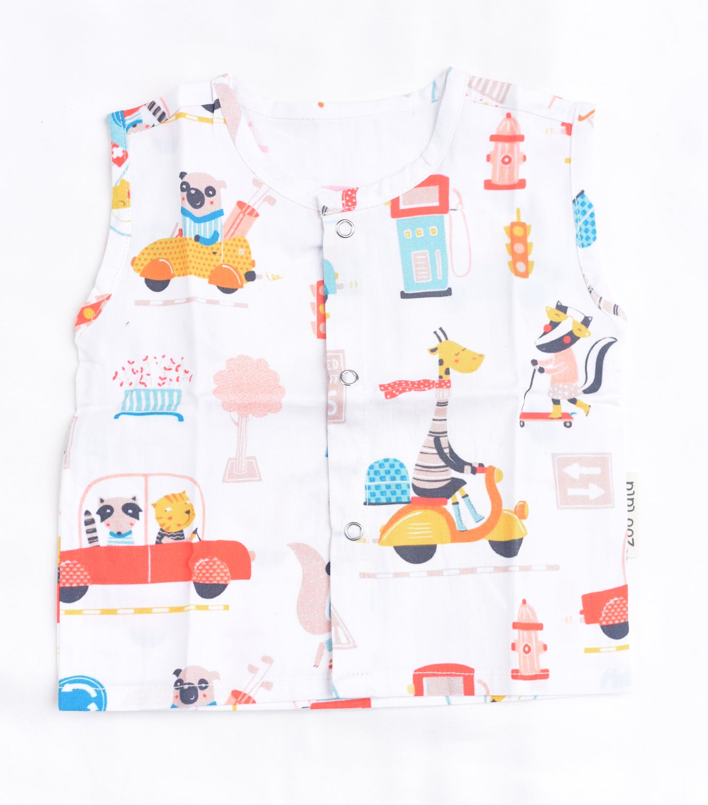 Cotton Poplin Jablas for babies / infants- Cars and buses