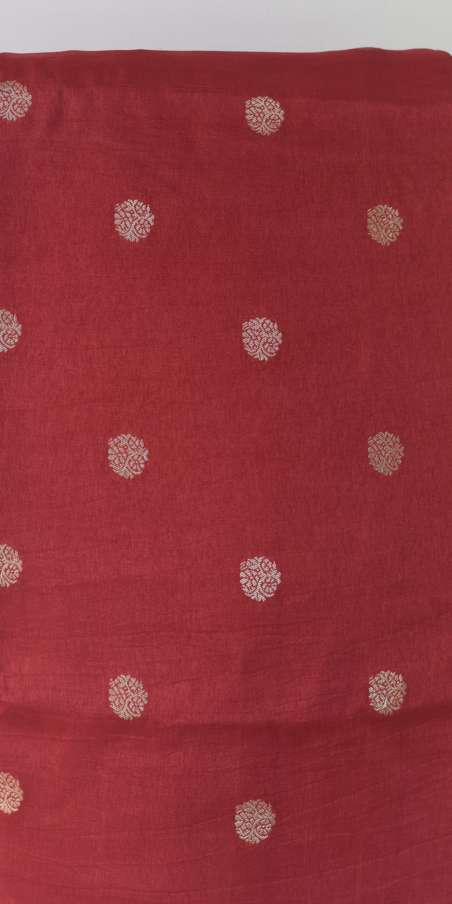 Russian Silk ( Bemberg silk )-Maroon with motifs