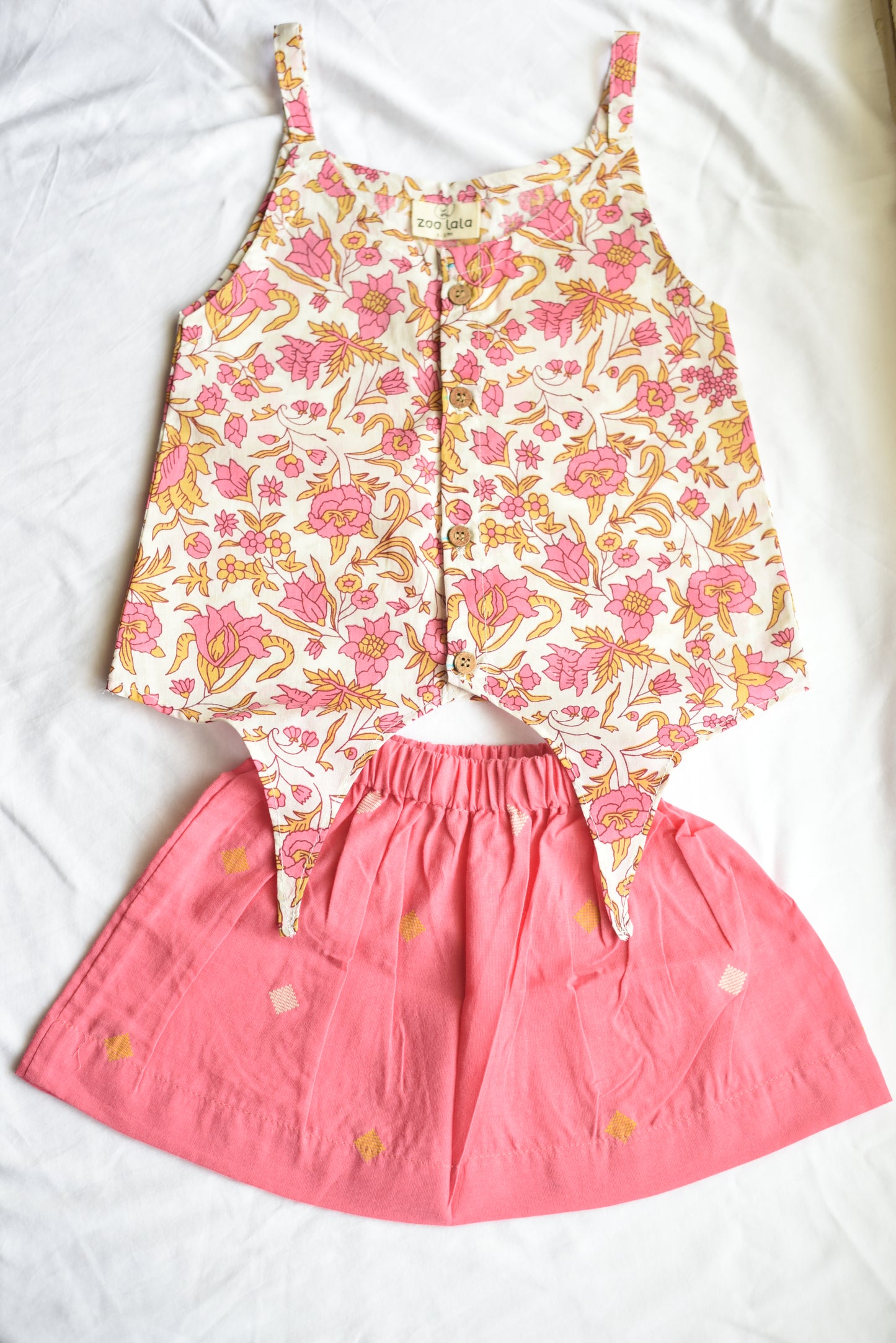 Pink Crop top & skirt set