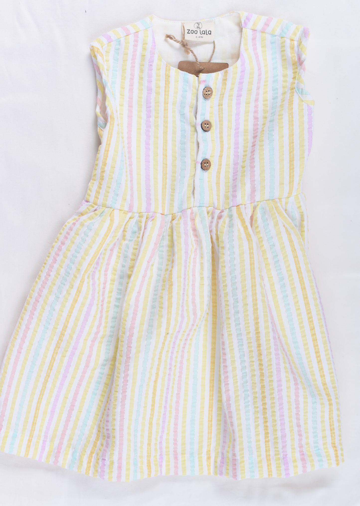 Casual Sleeveless frocks for kids-Seersucker
