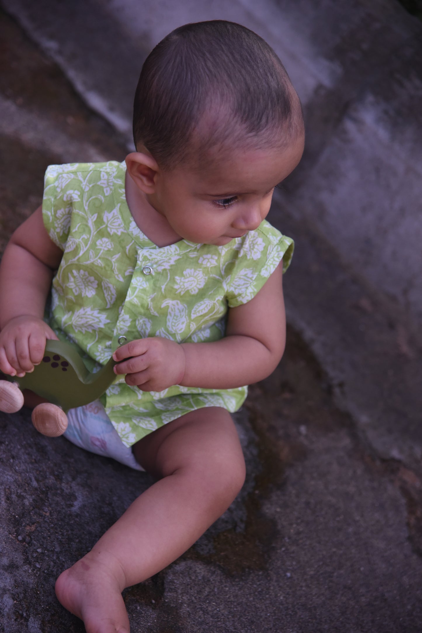 Soft cotton Jablas for babies/ infants- Green floral