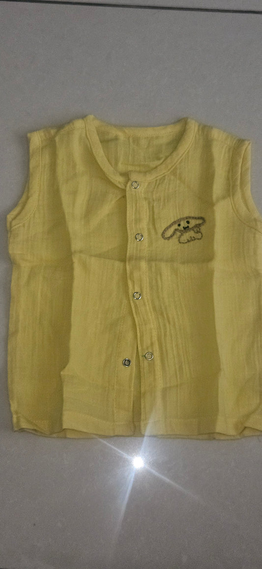 Double gauze Yellow Dog embroidery jabla