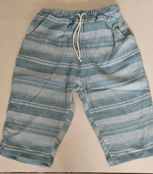 Unisex Boxy Pants - Blue Green crushed Muslin