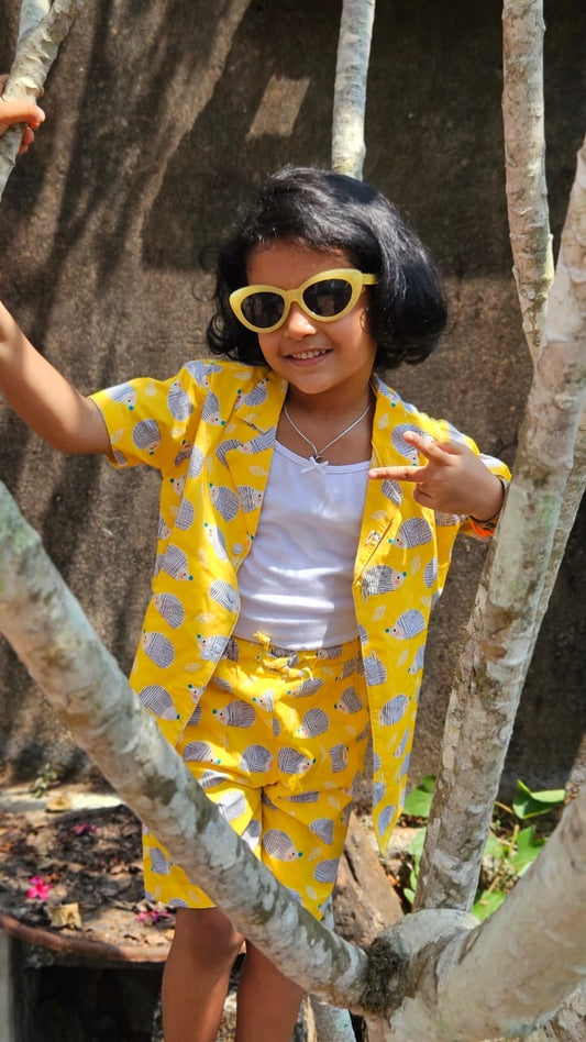 Unisex Kids Cotton Co-Ord Sets - Porcupine