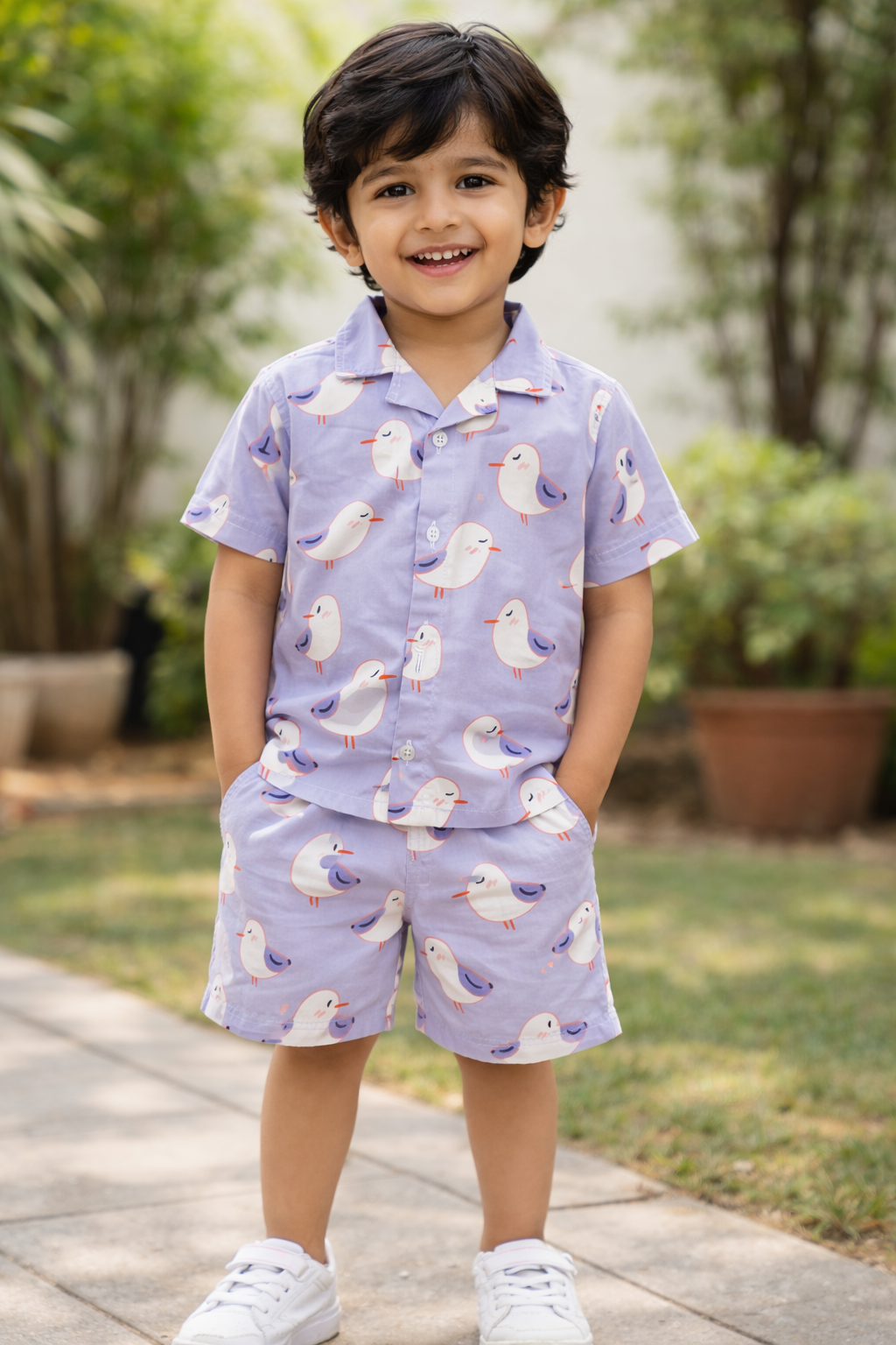 Unisex Kids Cotton Co-Ord Sets - Bird