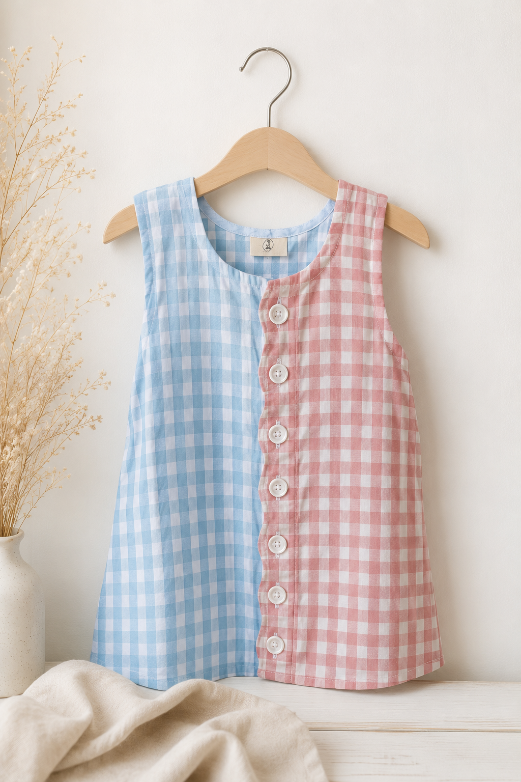 Girls A - line scallop muslin cotton frock