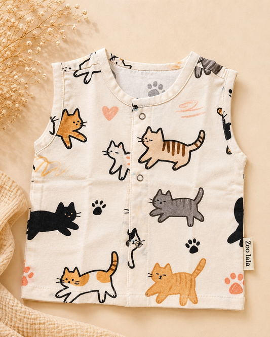 Cotton Poplin Jablas for babies / infants- Cat