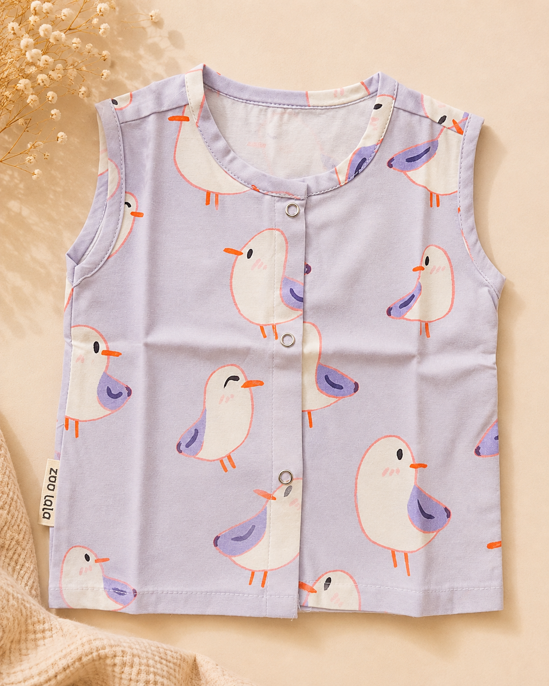 Cotton Poplin Jablas for babies / infants- Bird