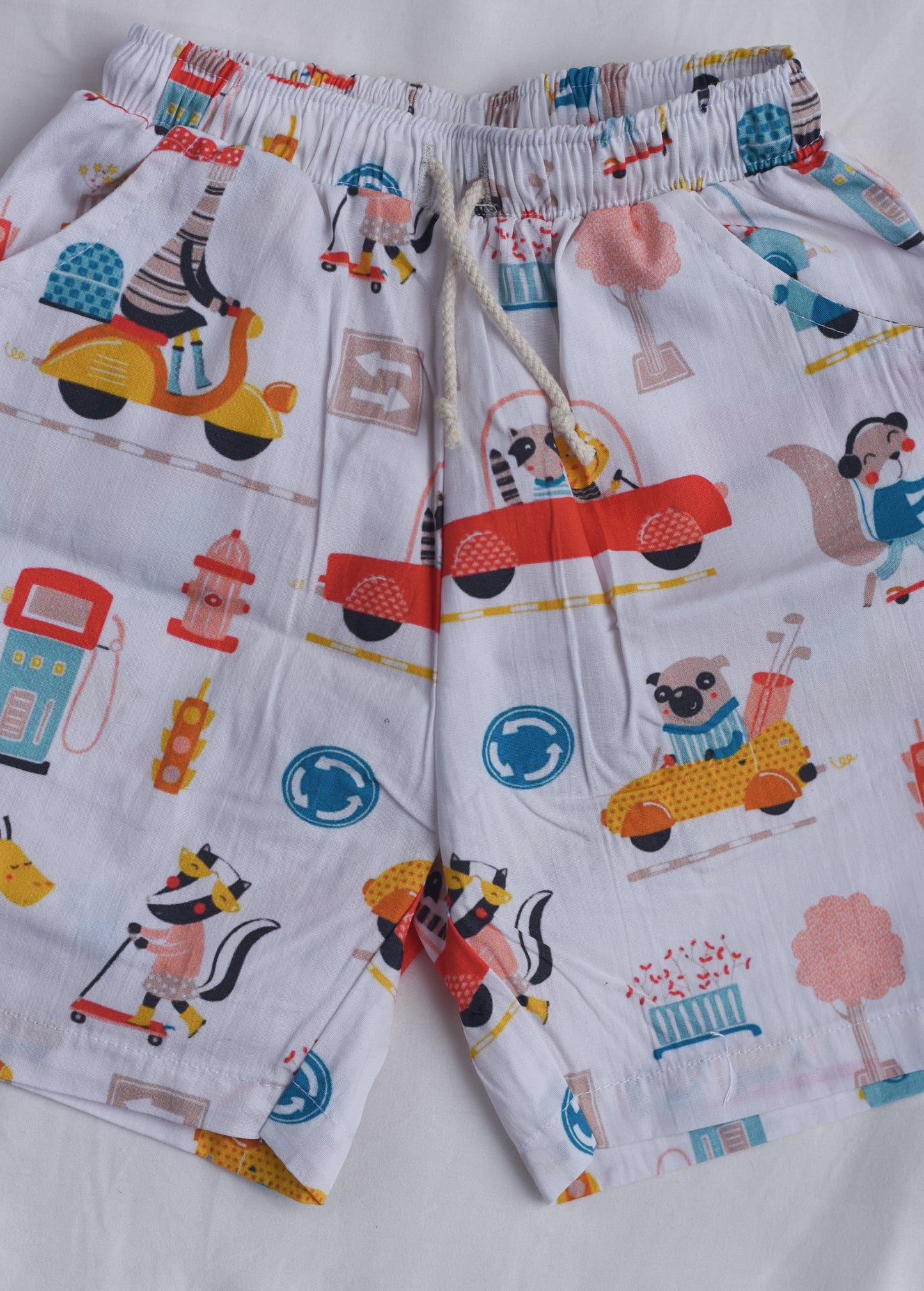 Unisex Kids Cotton Poplin Co-Ord Sets - Cars & Trucks