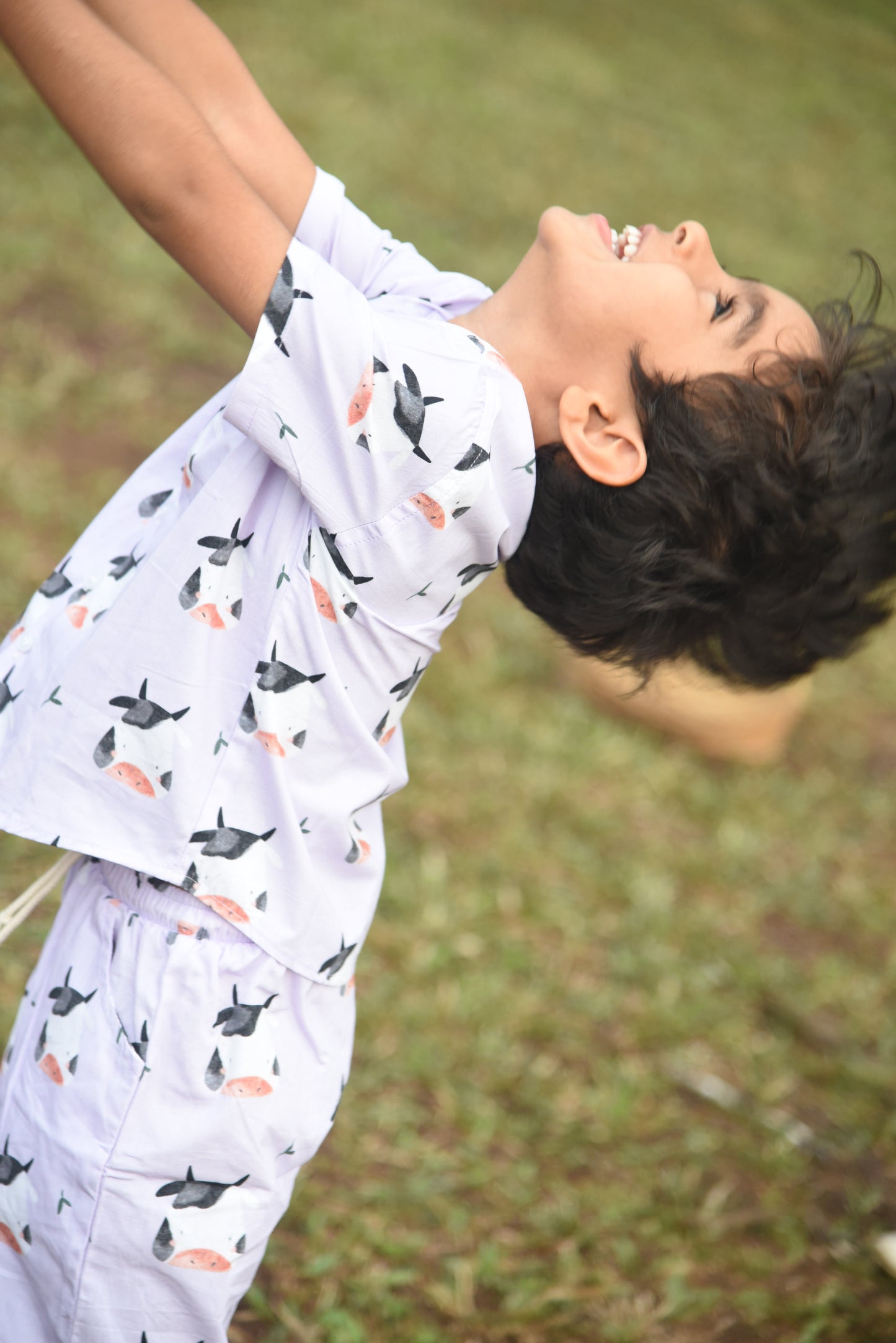 Unisex Kids Cotton Poplin Co-Ord Sets - Cow