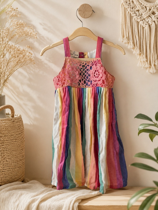 Muslin Crochet- Multicoloured stripes