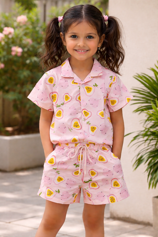 Unisex Kids Cotton Co-Ord Sets - Fig
