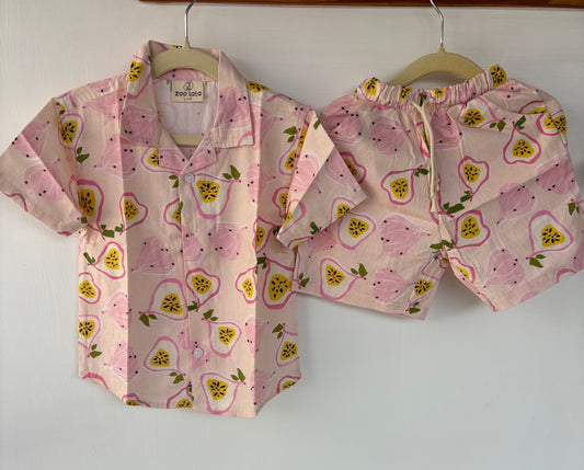 Unisex Kids Cotton Co-Ord Sets - Fig