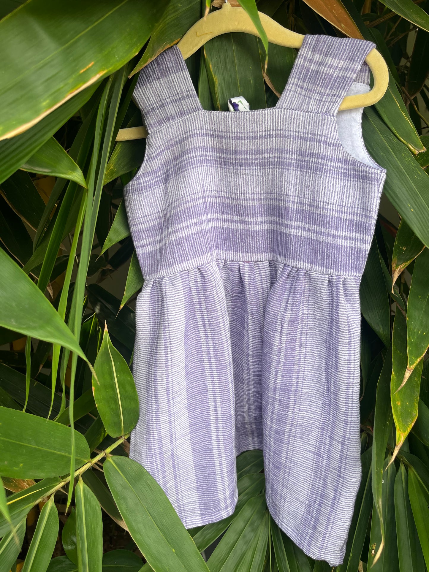 Lavendar Muslin frock with back tie - with lining