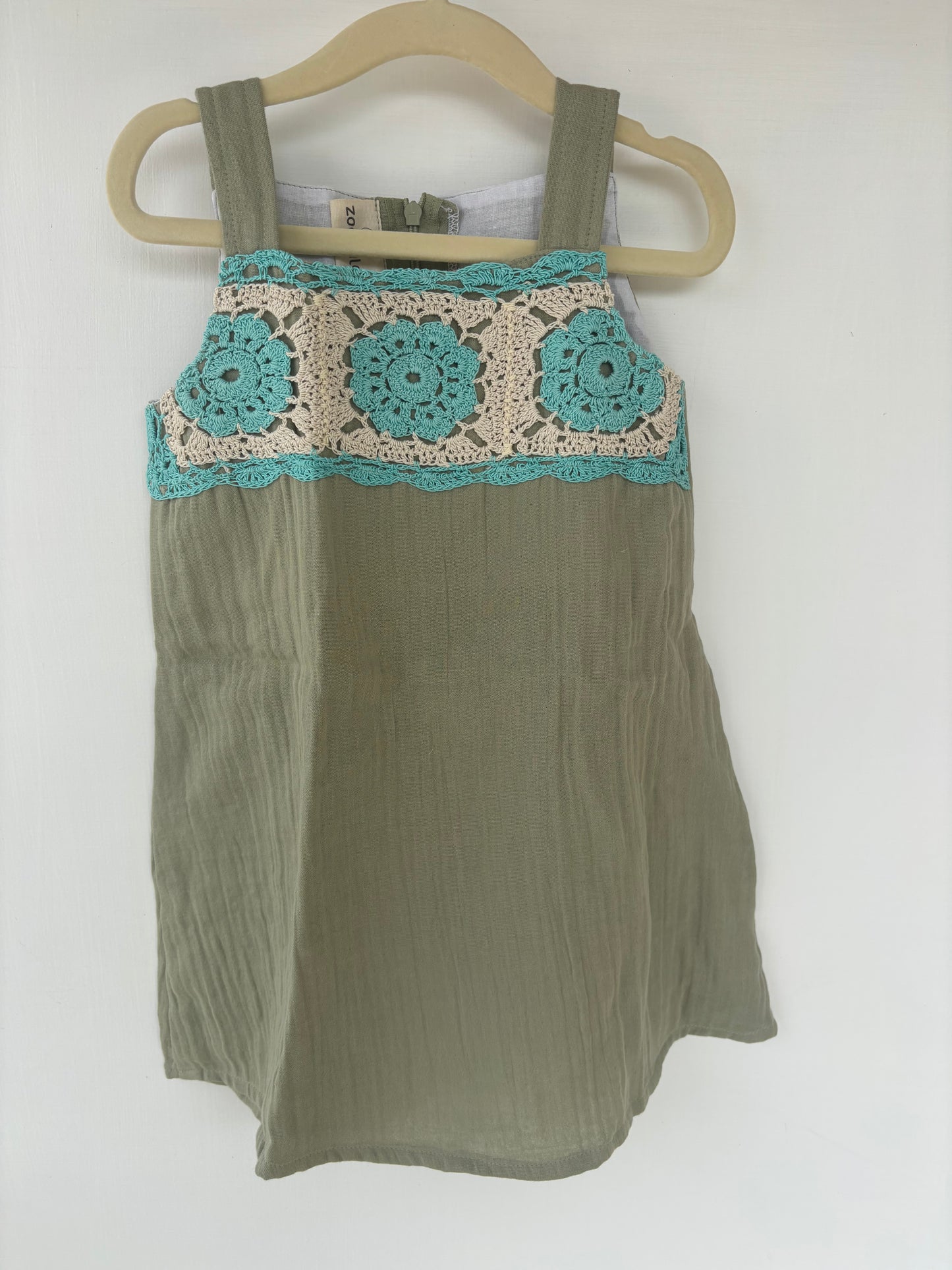 A line Muslin Crochet- Green