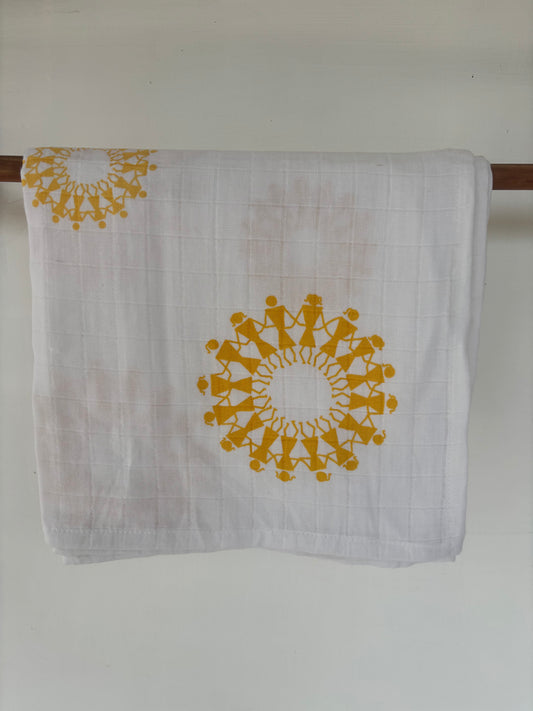 Muslin Swaddles- yellow sun