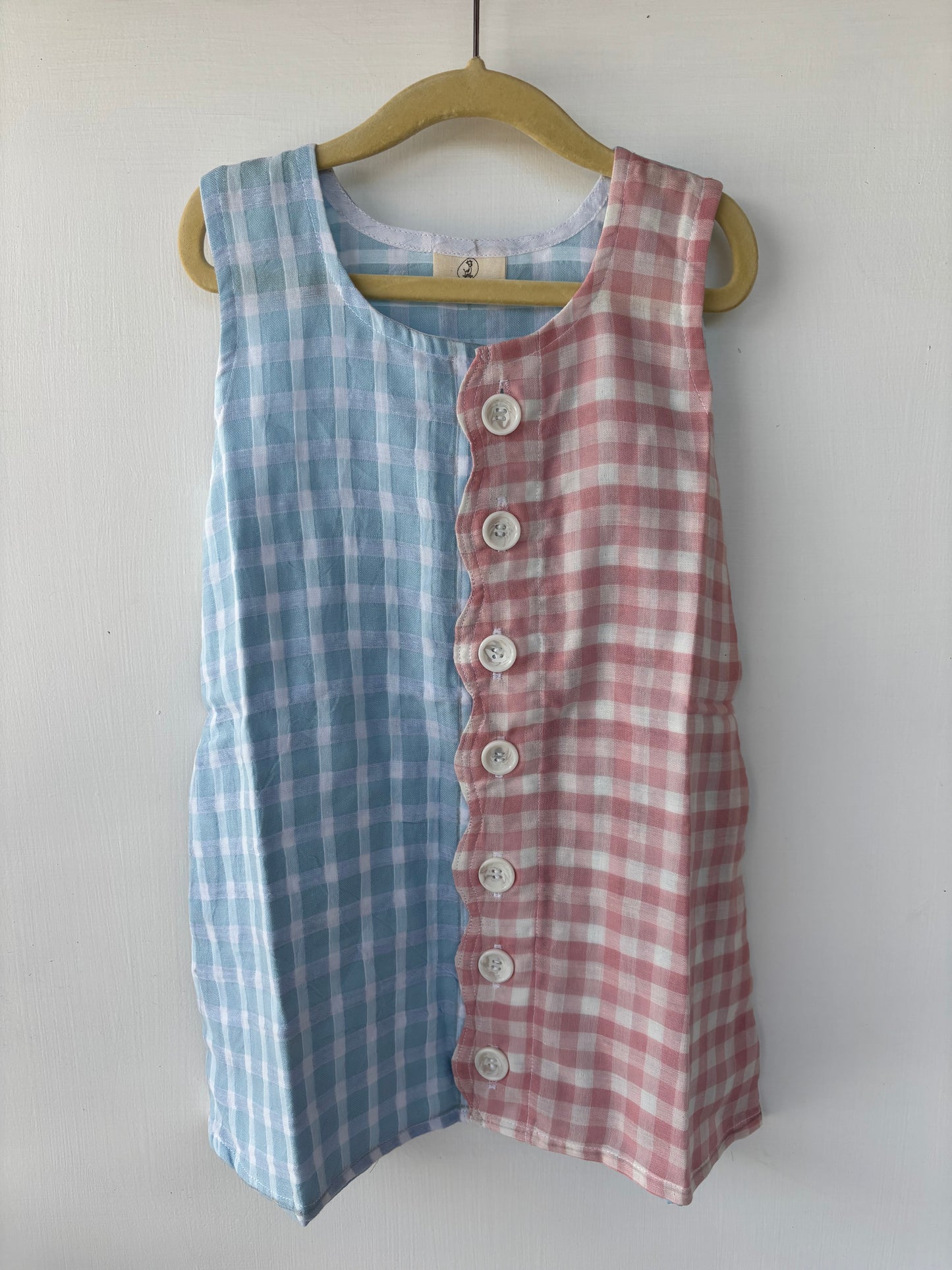 Girls A - line scallop muslin cotton frock