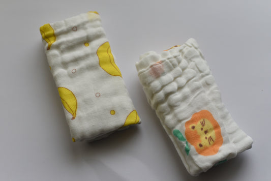 Muslin wipes/ burp cloth/ handkerchief- Pack of 2 (Copy)