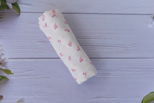 Muslin Swaddles-Pink floral