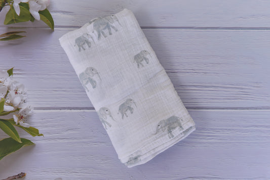 Muslin Swaddles-Elephant
