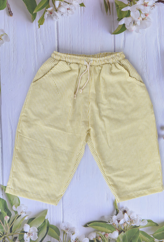 Handloom Boxy Pants - Unisex (Mustard stripes)