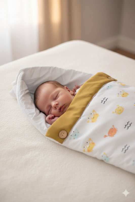 Baby Carrier Nest ,Carrying Nest Bag Portable Travelling Bed for 0-4 Months- Sea creatures