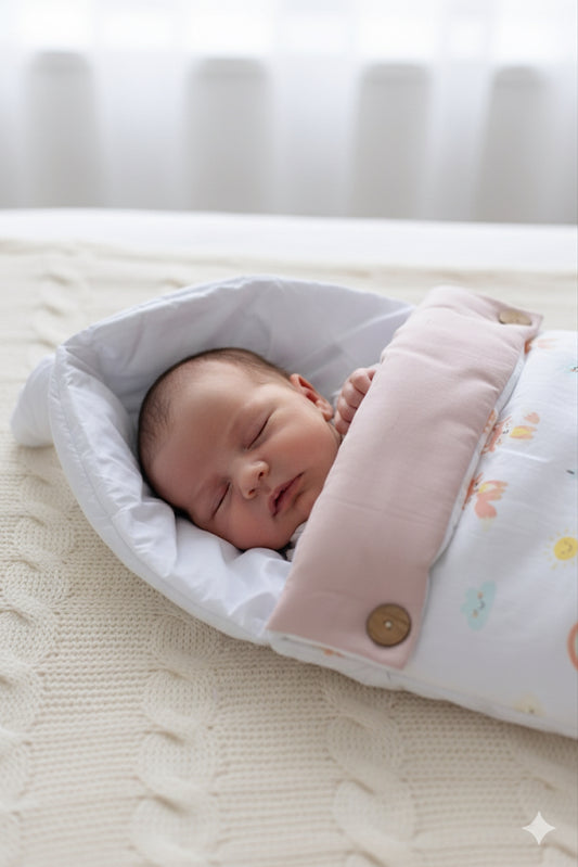 Baby Carrier Nest ,Carrying Nest Bag Portable Travelling Bed for 0-4 Months- Fox & rainbows