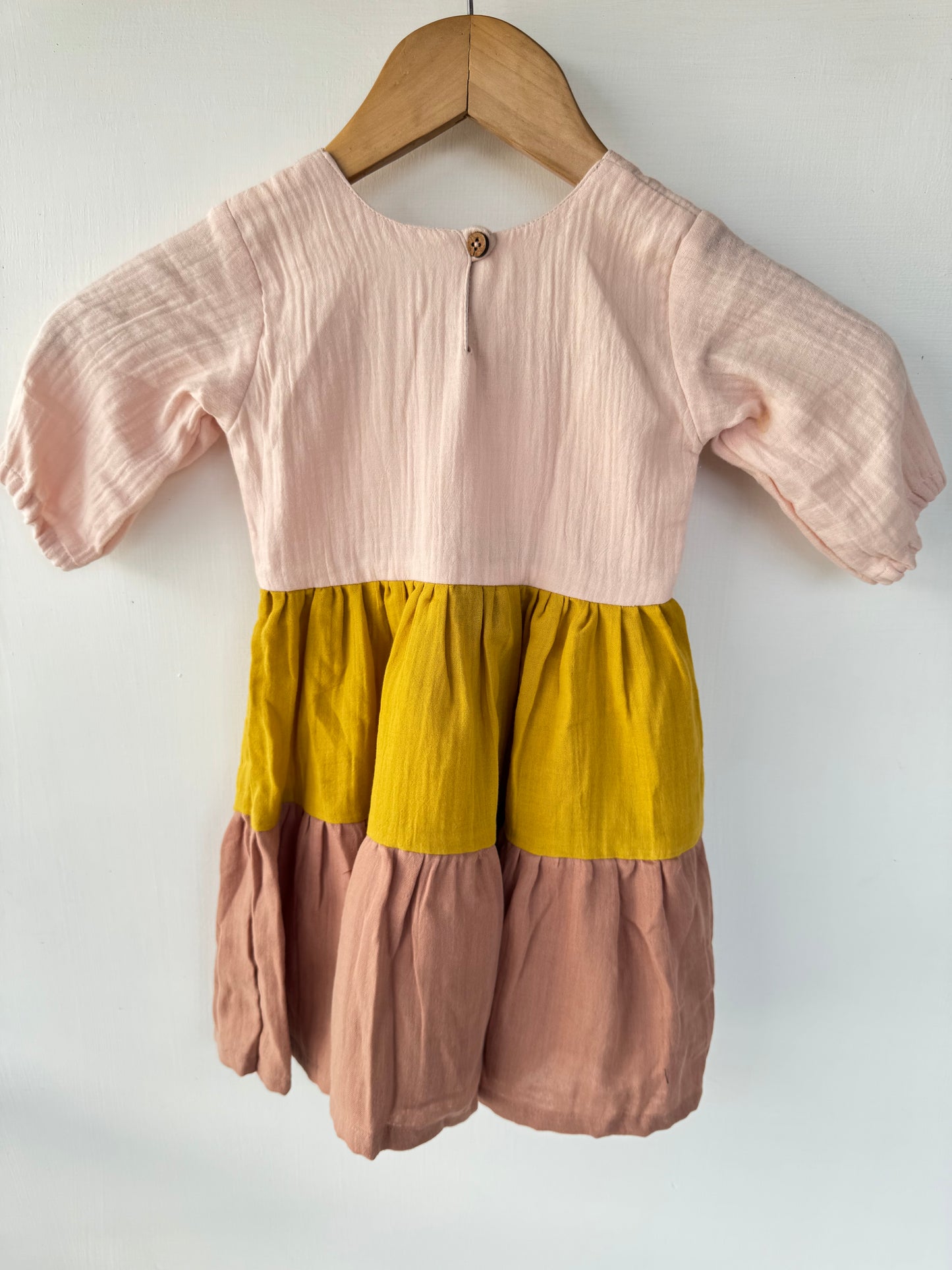 Double gauze 3 tier muslin frock