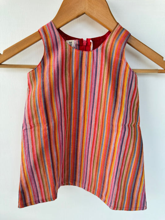 Stripes A line frock with lining