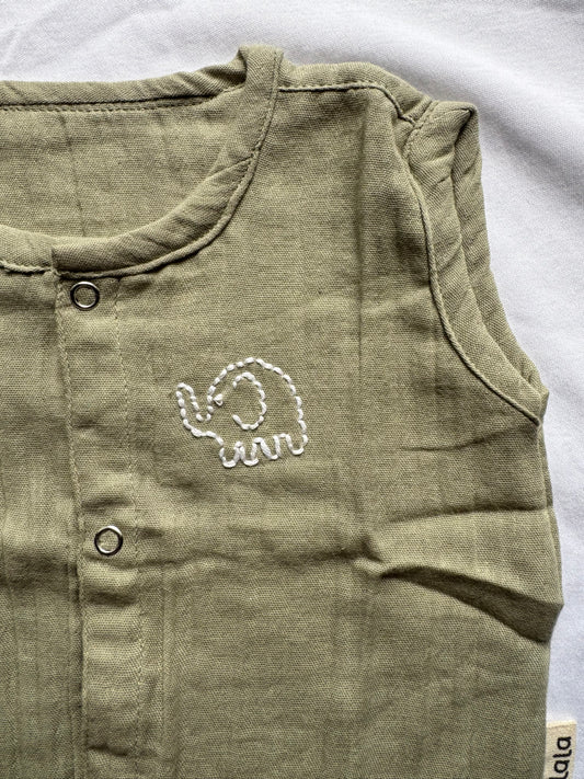 Double muslin Elephant embroidery jabla