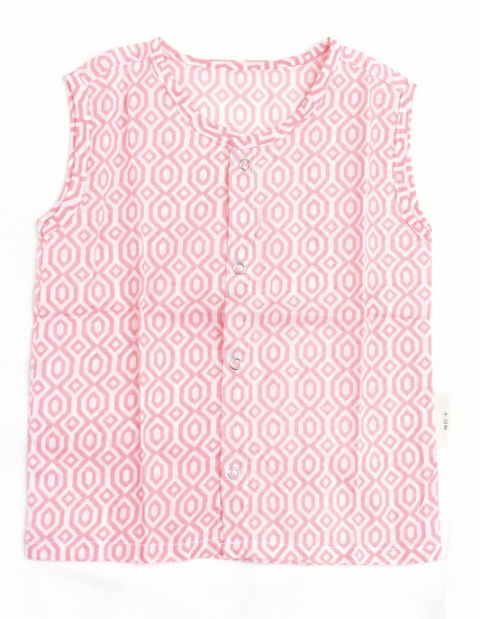 Soft cotton Jablas for babies/ infants- Pink geometry