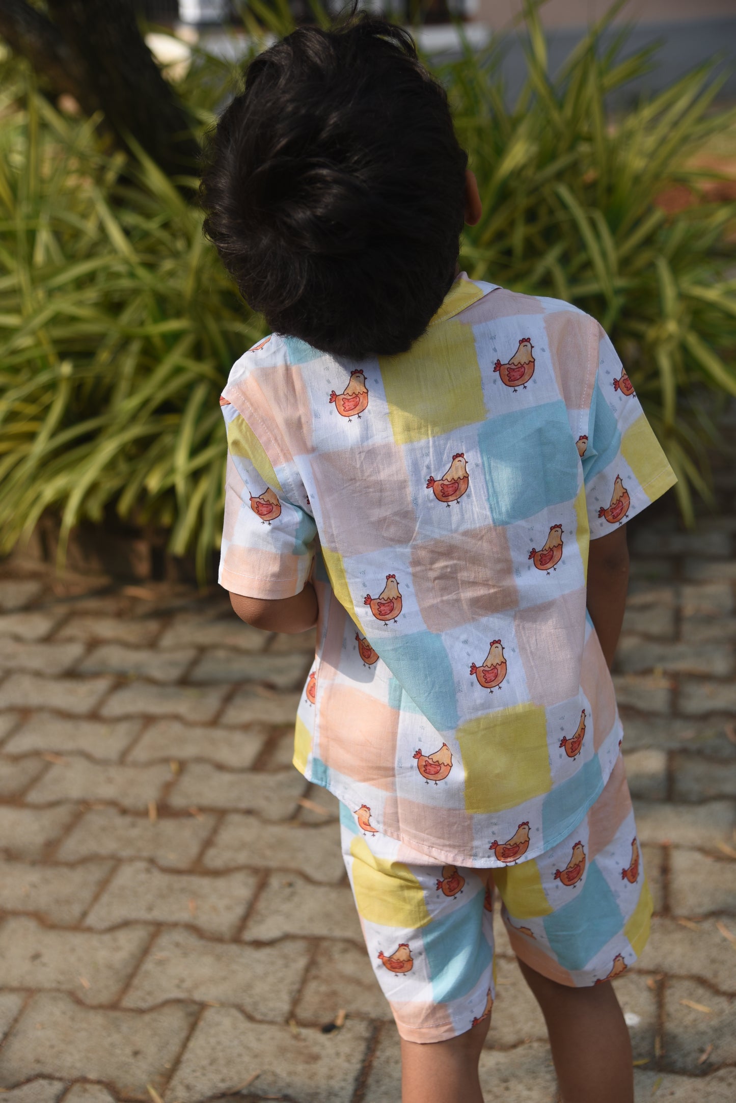 Unisex Kids Cotton Poplin Co-Ord Sets - chicken