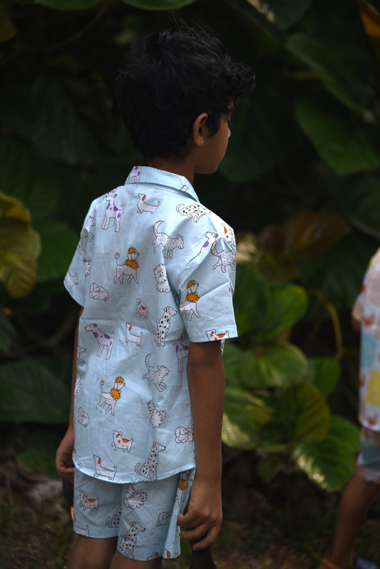 Unisex Kids Cotton Co-Ord Sets - Dog