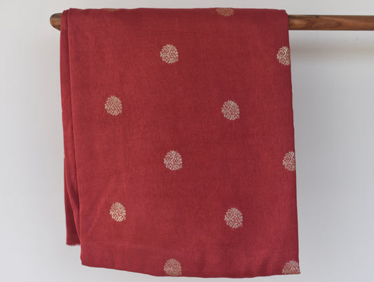 Russian Silk ( Bemberg silk )-Maroon with motifs