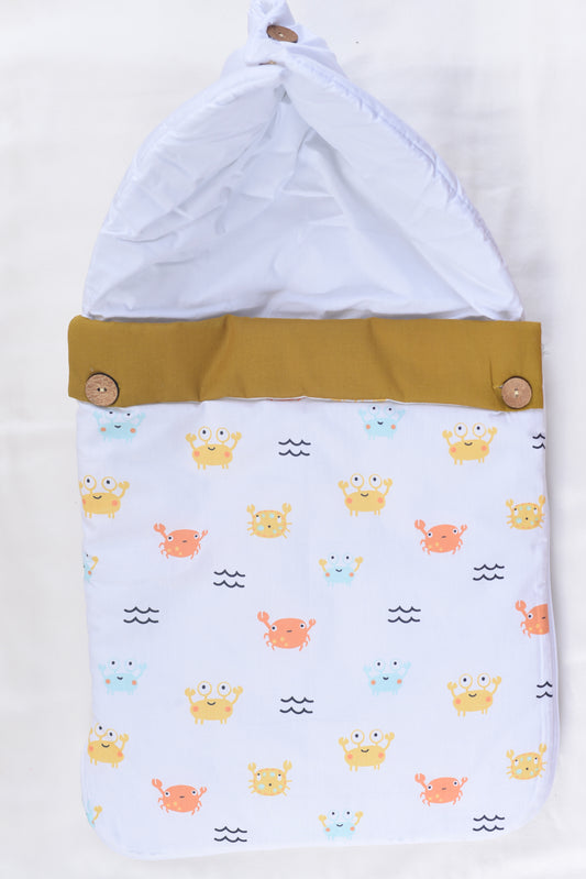 Baby Carrier Nest ,Carrying Nest Bag Portable Travelling Bed for 0-4 Months- Sea creatures