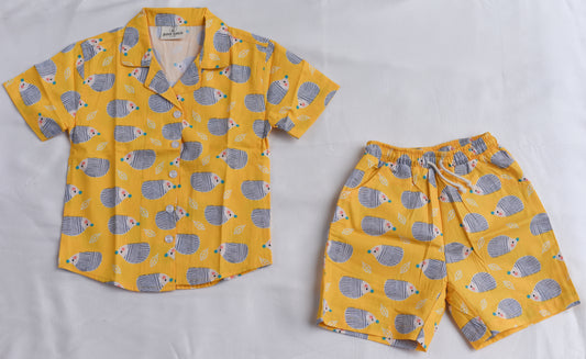 Unisex Kids Cotton Poplin Co-Ord Sets - Porcupine