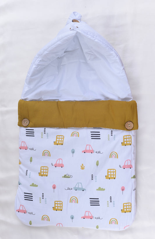 Baby Carrier Nest ,Carrying Nest Bag Portable Travelling Bed for 0-4 Months-Cars & Trucks